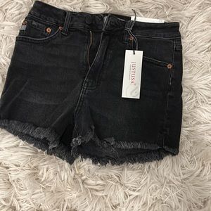 Just USA black denim shorts